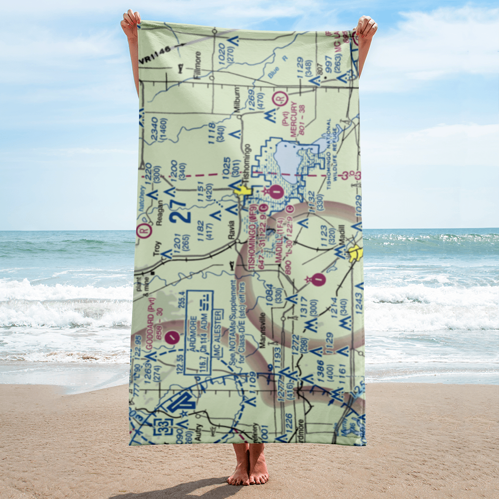 Mcdaniel Aviation Airport (OK28) VFR Sectional Towel 