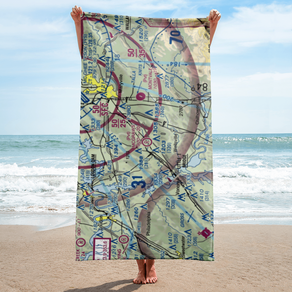 Mcgraw's Backyard Airport (5TN4) VFR Sectional Towel 