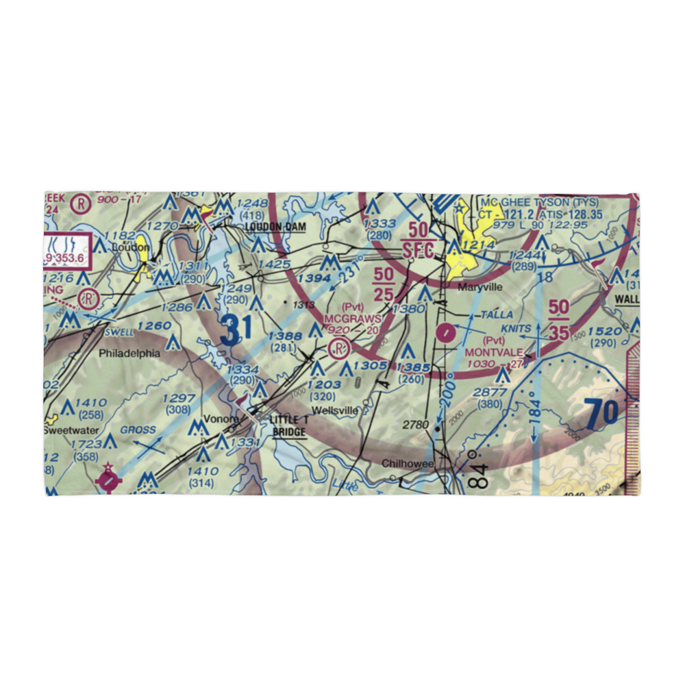 Mcgraw's Backyard Airport (5TN4) VFR Sectional Towel 