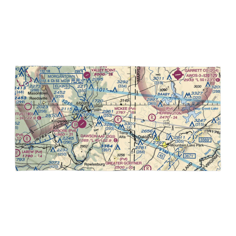 Mckee Sky Ranch Airport (WV57) VFR Sectional Towel 