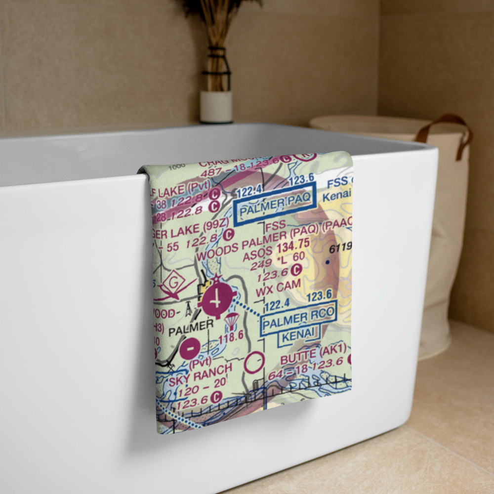 Memory Lake Airport (5AK8) VFR Sectional Towel 