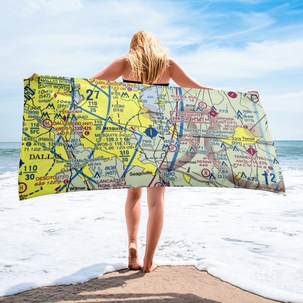 Mesquite Metro Airport (HQZ) VFR Sectional Towel 