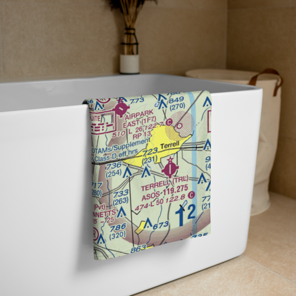 Mesquite Metro Airport (HQZ) VFR Sectional Towel 