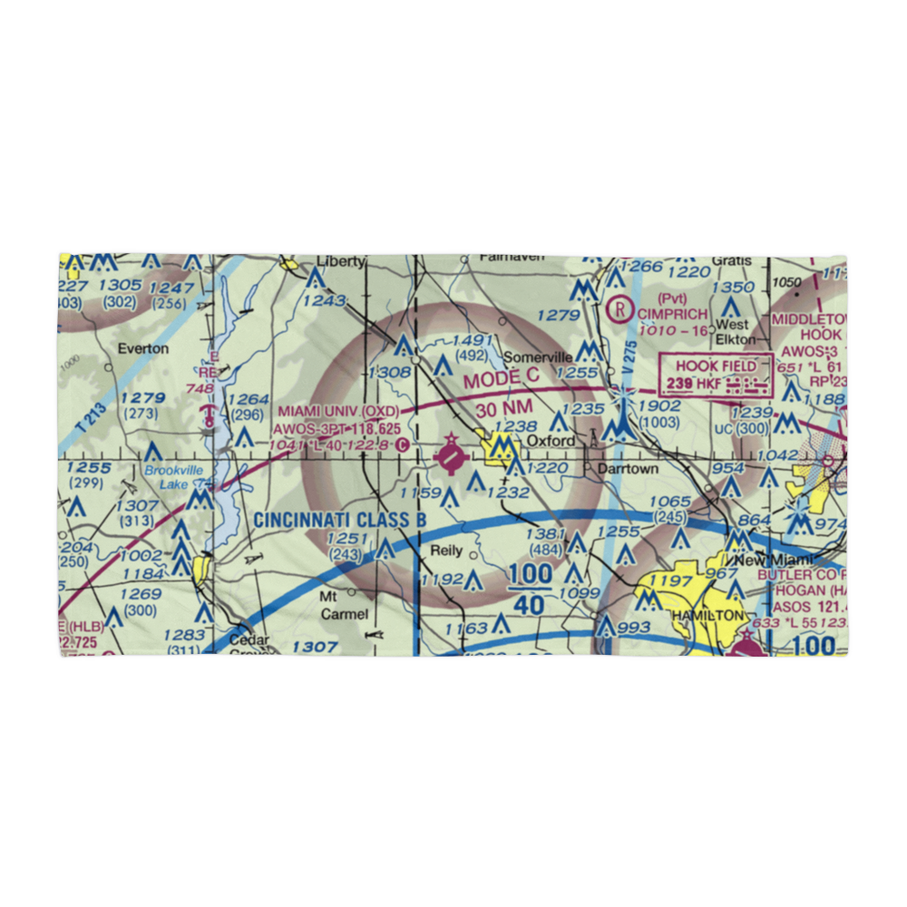 Miami University Airport (OXD) VFR Sectional Towel 