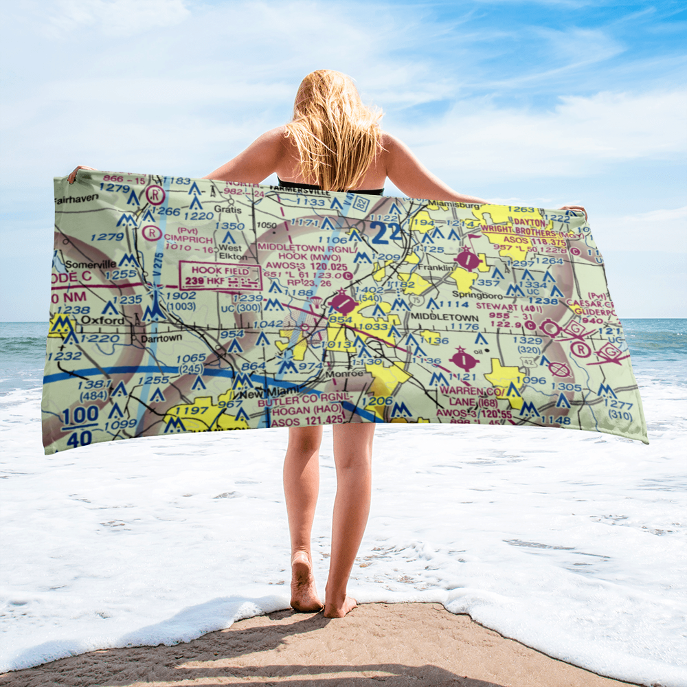 Middletown Regional Airport (MWO) VFR Sectional Towel 