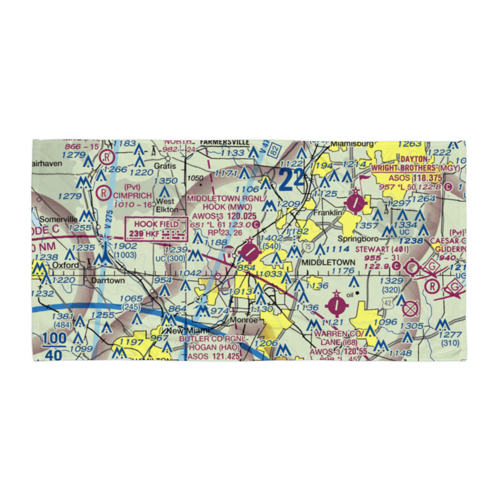Middletown Regional Airport (MWO) VFR Sectional Towel 