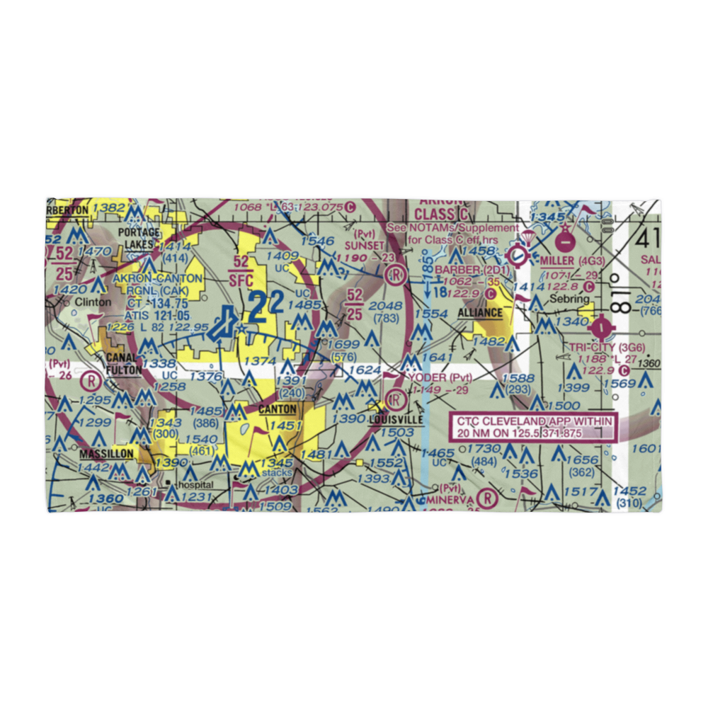 Milburn Airport (24OH) VFR Sectional Towel 