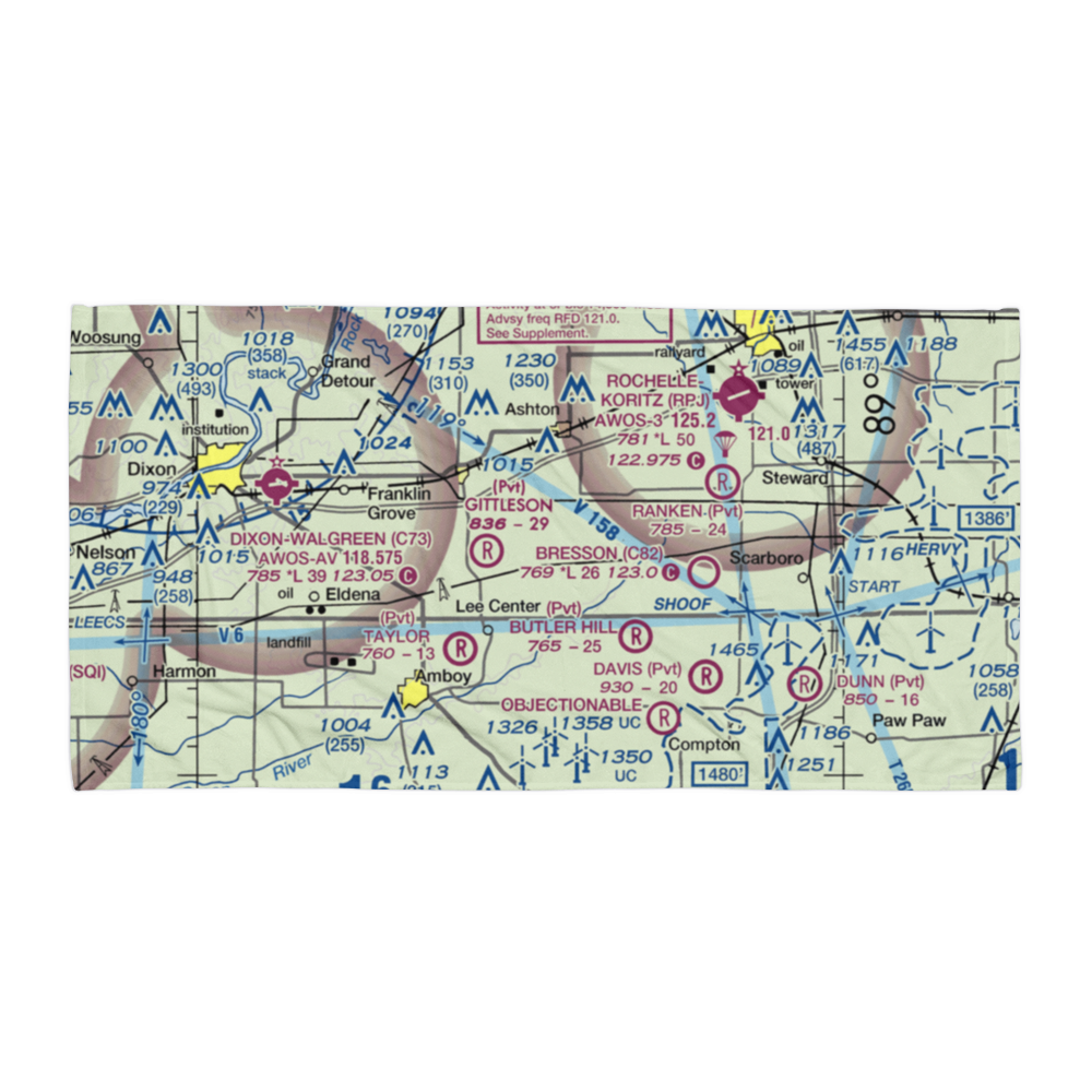 Miller Airport (79IL) VFR Sectional Towel 