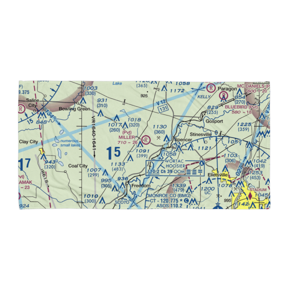 Miller Airport (IN53) VFR Sectional Towel 