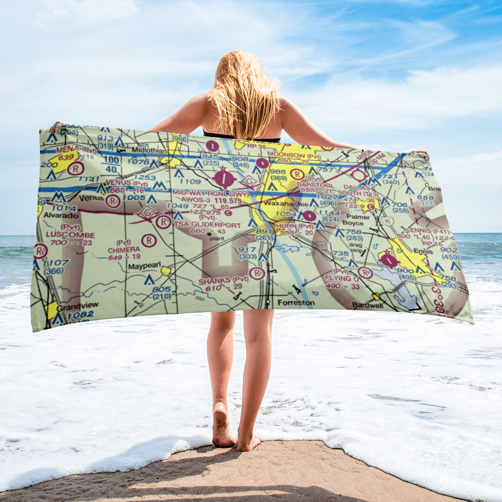 Mims Farm Ultralightport (01TX) VFR Sectional Towel 