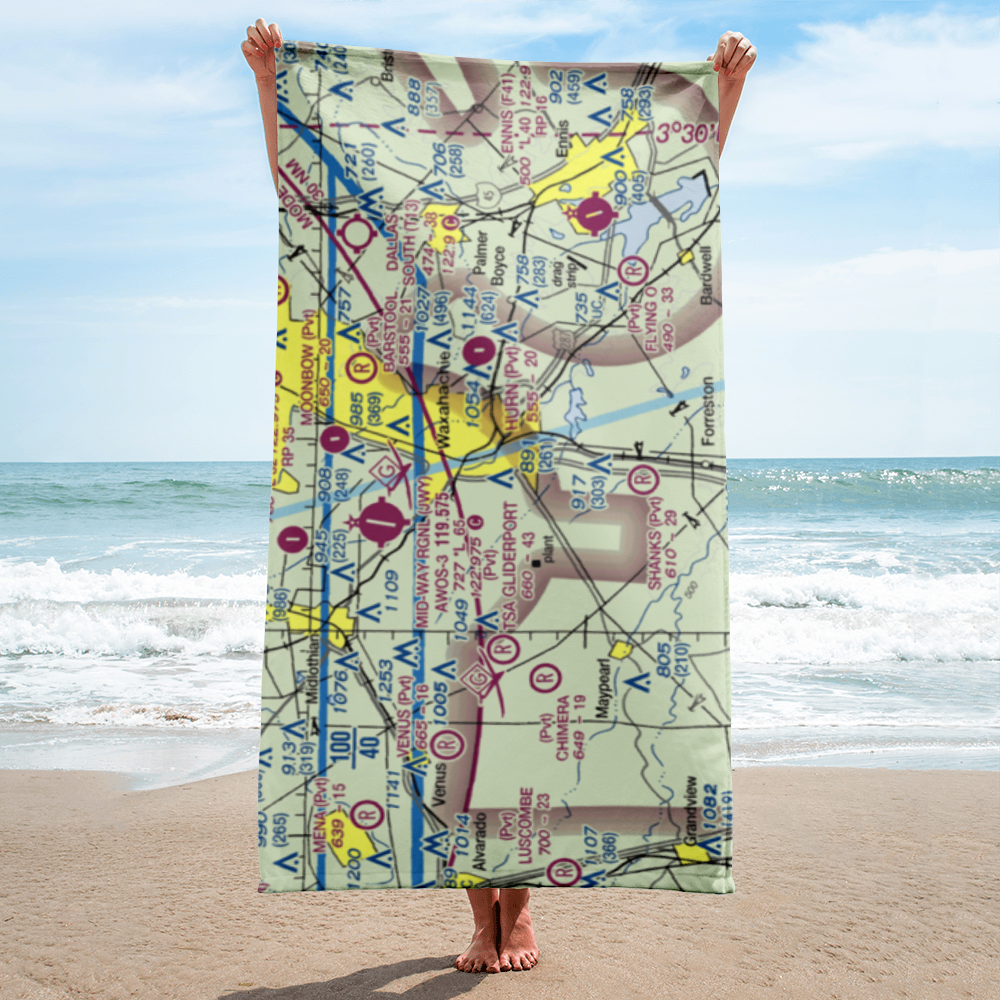 Mims Farm Ultralightport (01TX) VFR Sectional Towel 