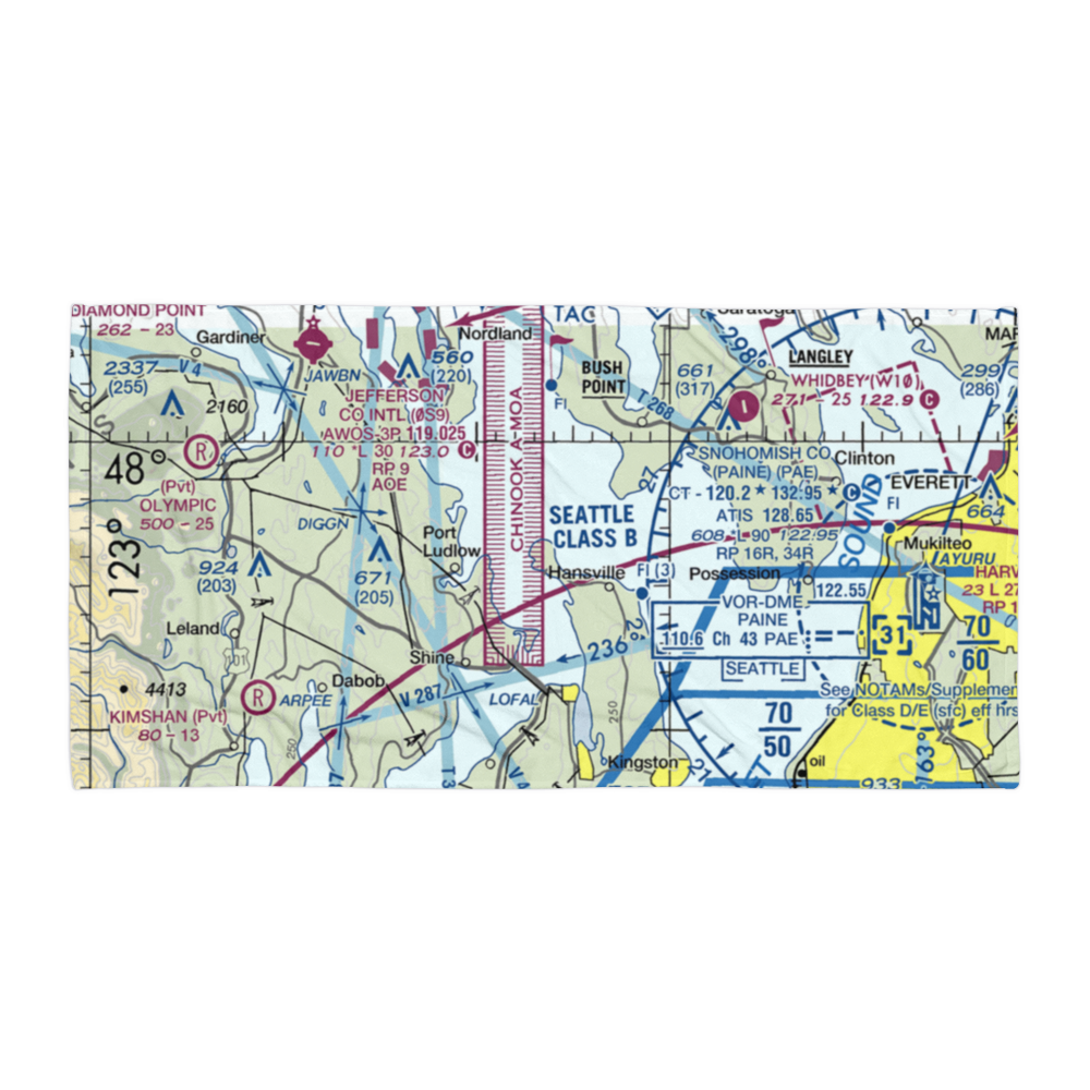 Mirth Airport (WA22) VFR Sectional Towel 