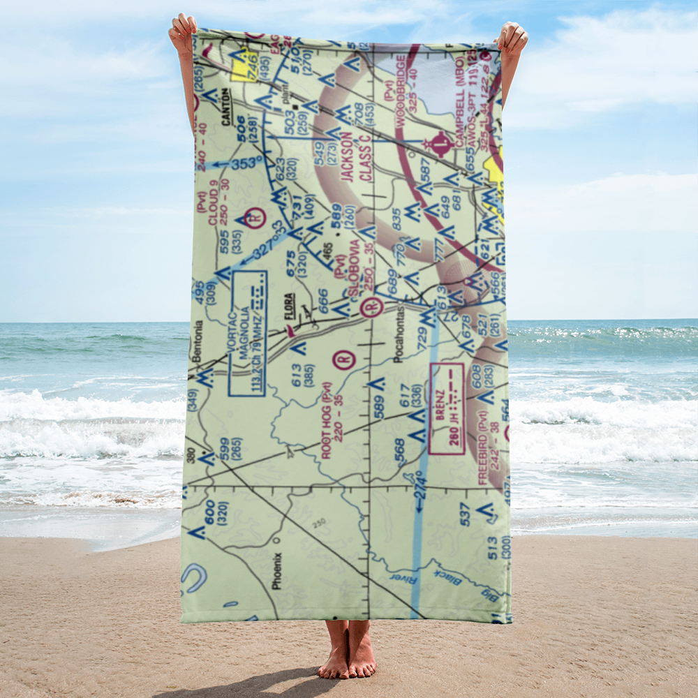 Mississippi Petrified Forest Airport (MS42) VFR Sectional Towel 