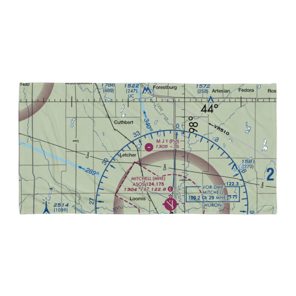 Mj Aviation I Airport (SD01) VFR Sectional Towel 