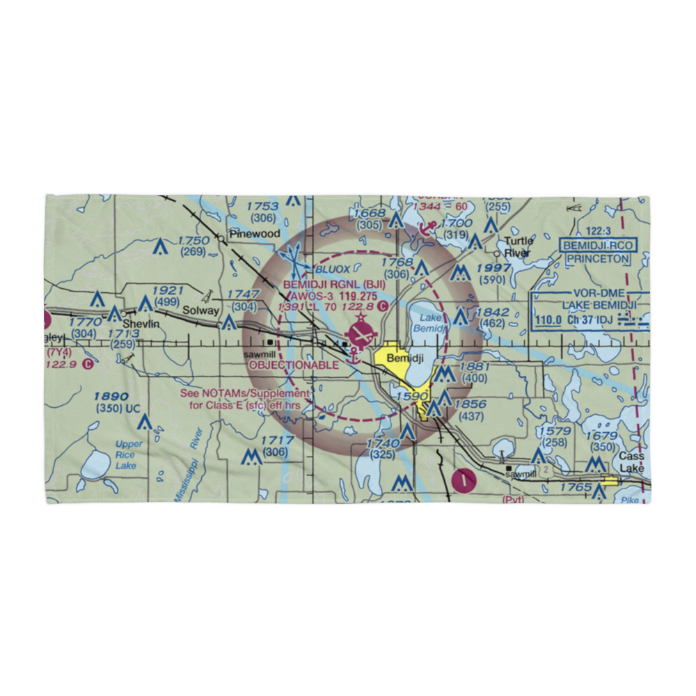 Moberg Air Base (MN13) VFR Sectional Towel 