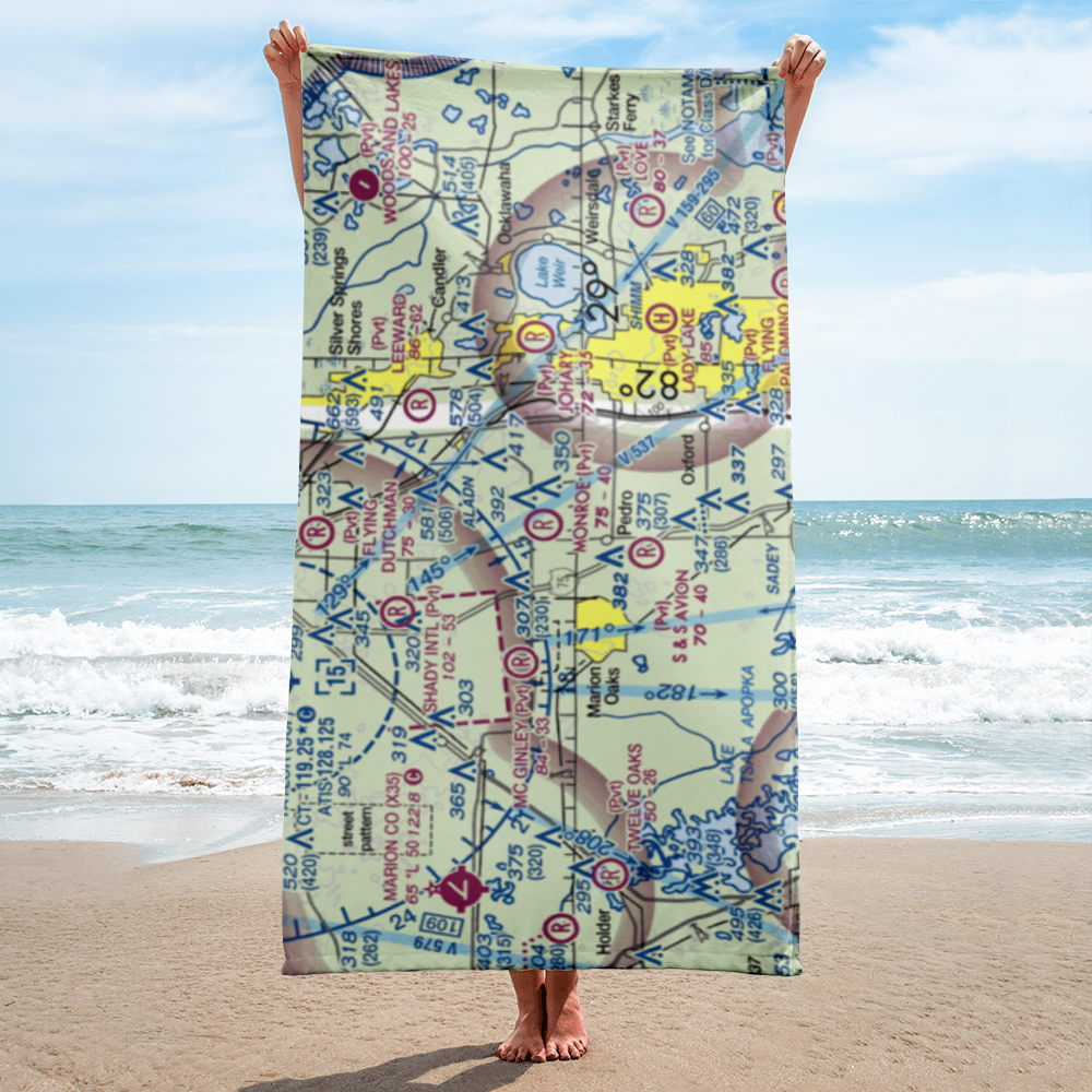 Monroe Airpark (2FA2) VFR Sectional Towel 