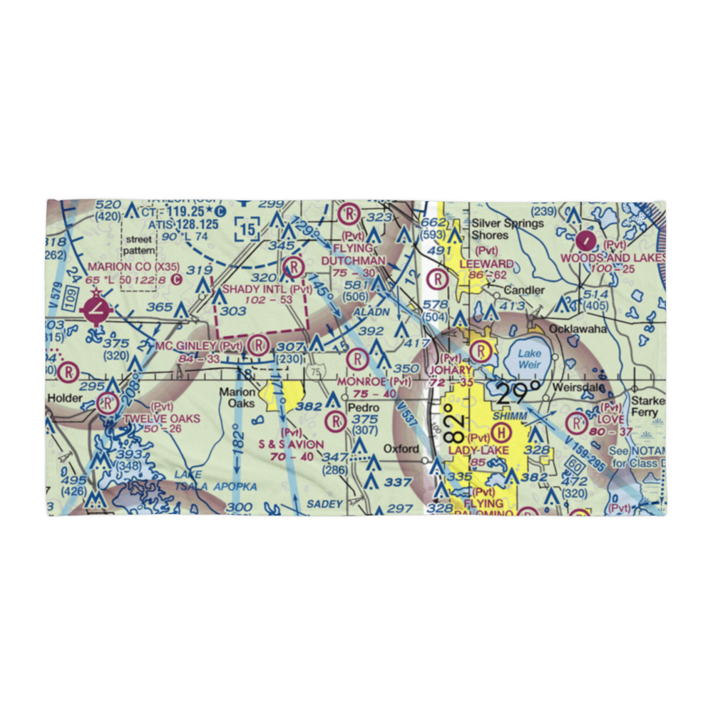 Monroe Airpark (2FA2) VFR Sectional Towel 