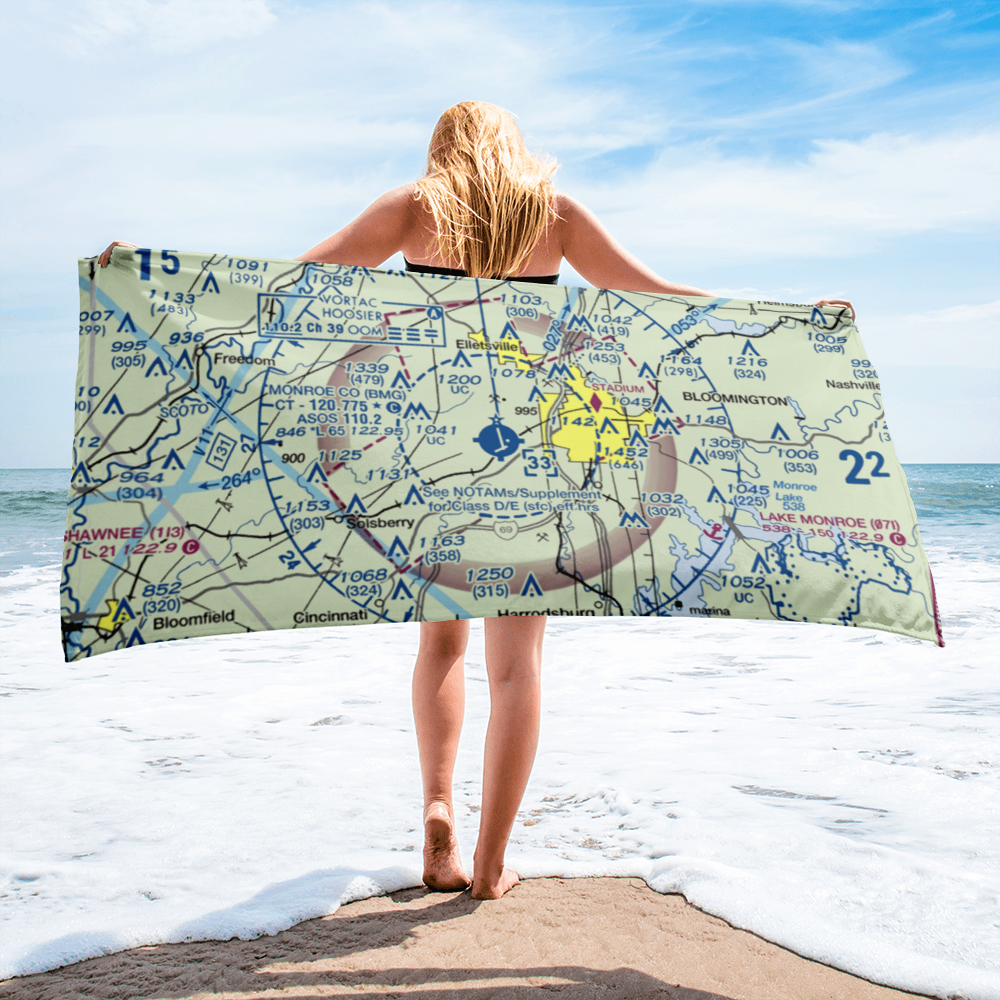 Monroe County Airport (BMG) VFR Sectional Towel 
