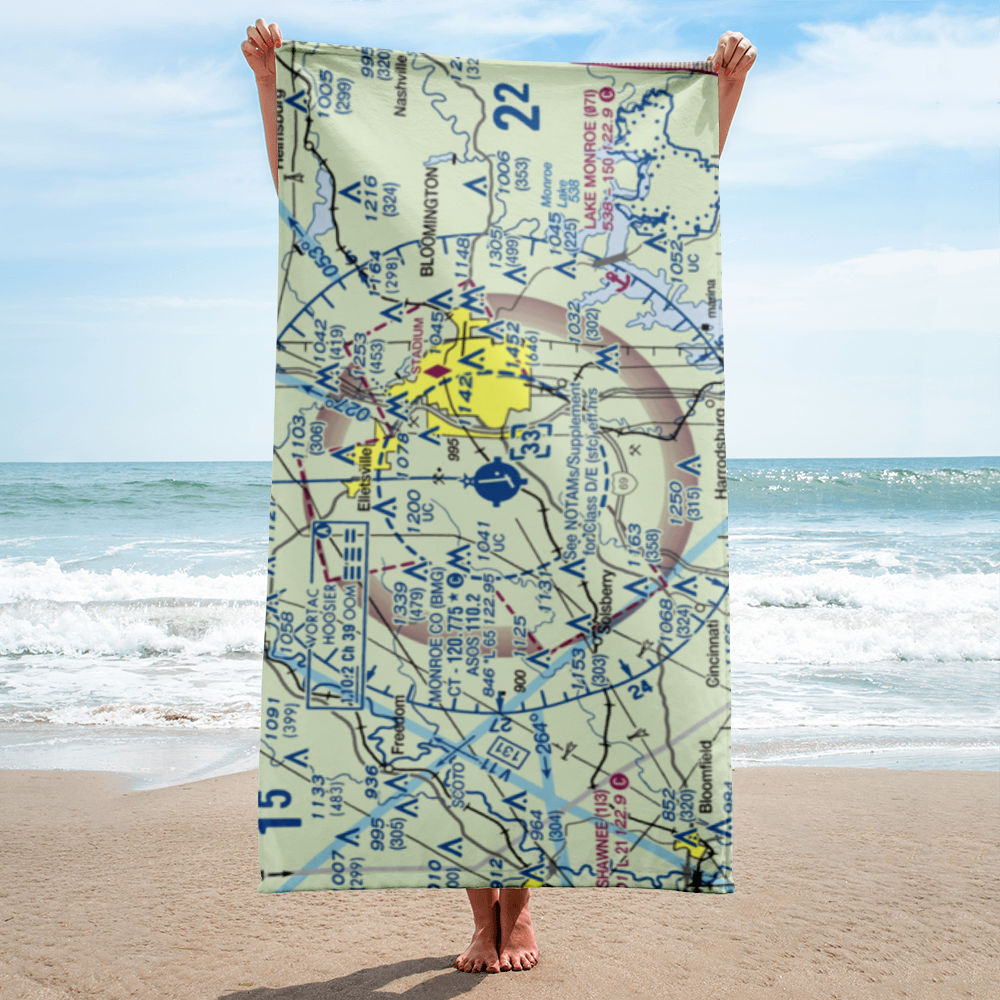 Monroe County Airport (BMG) VFR Sectional Towel 