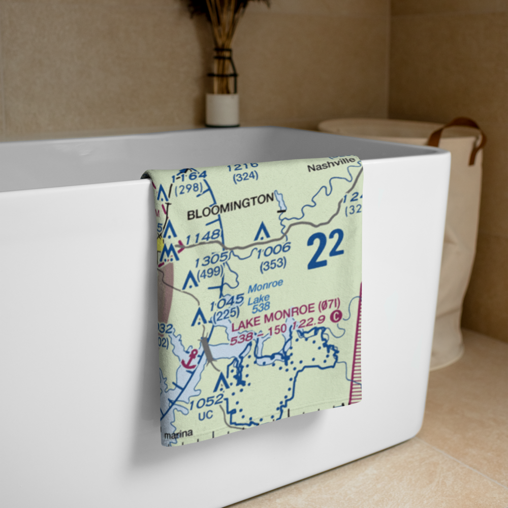 Monroe County Airport (BMG) VFR Sectional Towel 