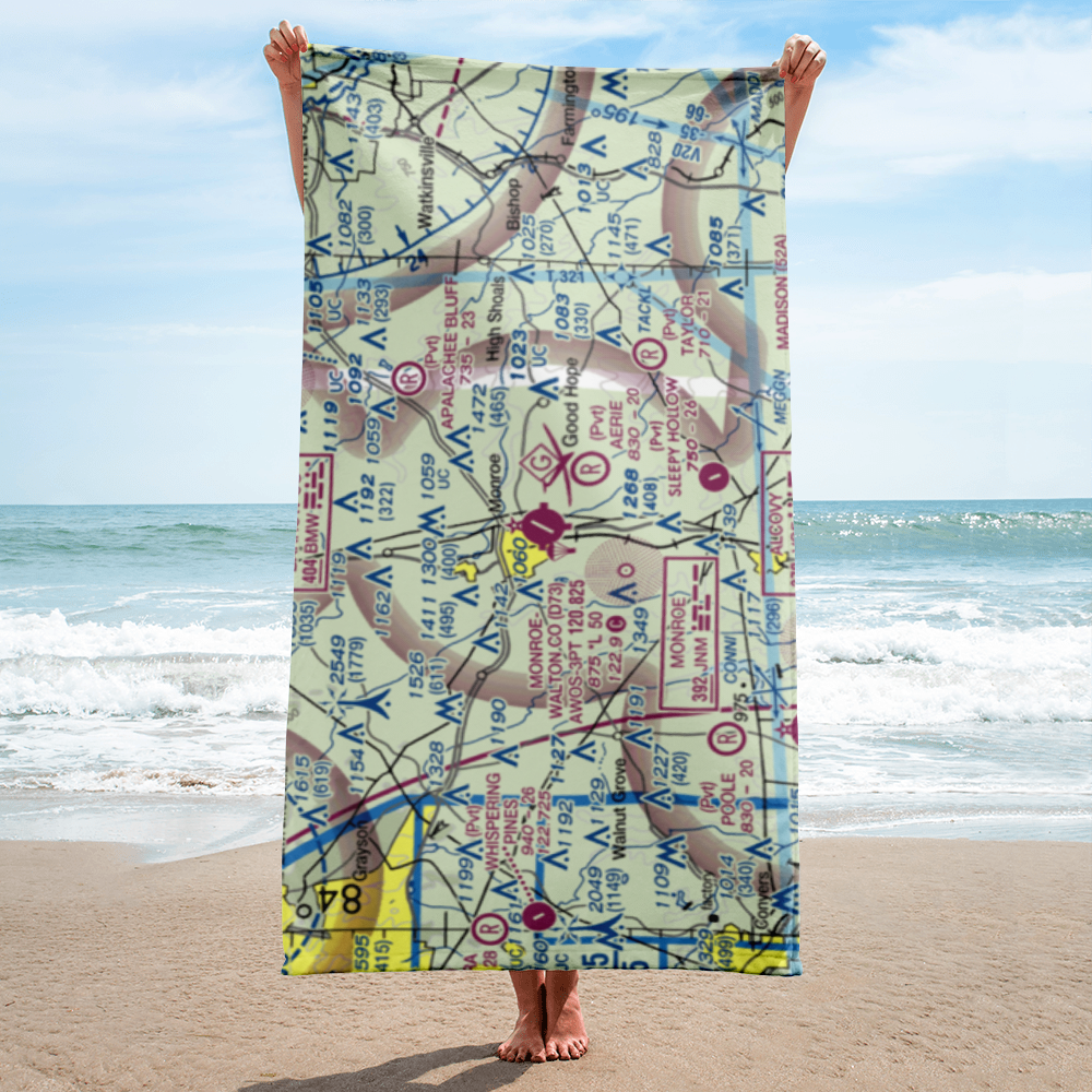 Monroe Walton County Airport (D73) VFR Sectional Towel 