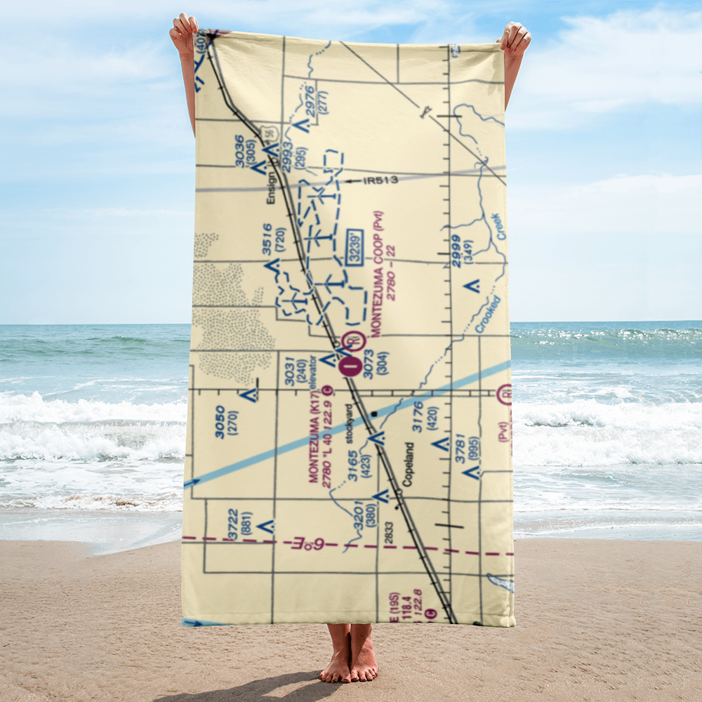 Montezuma Coop Airport (67KS) VFR Sectional Towel 