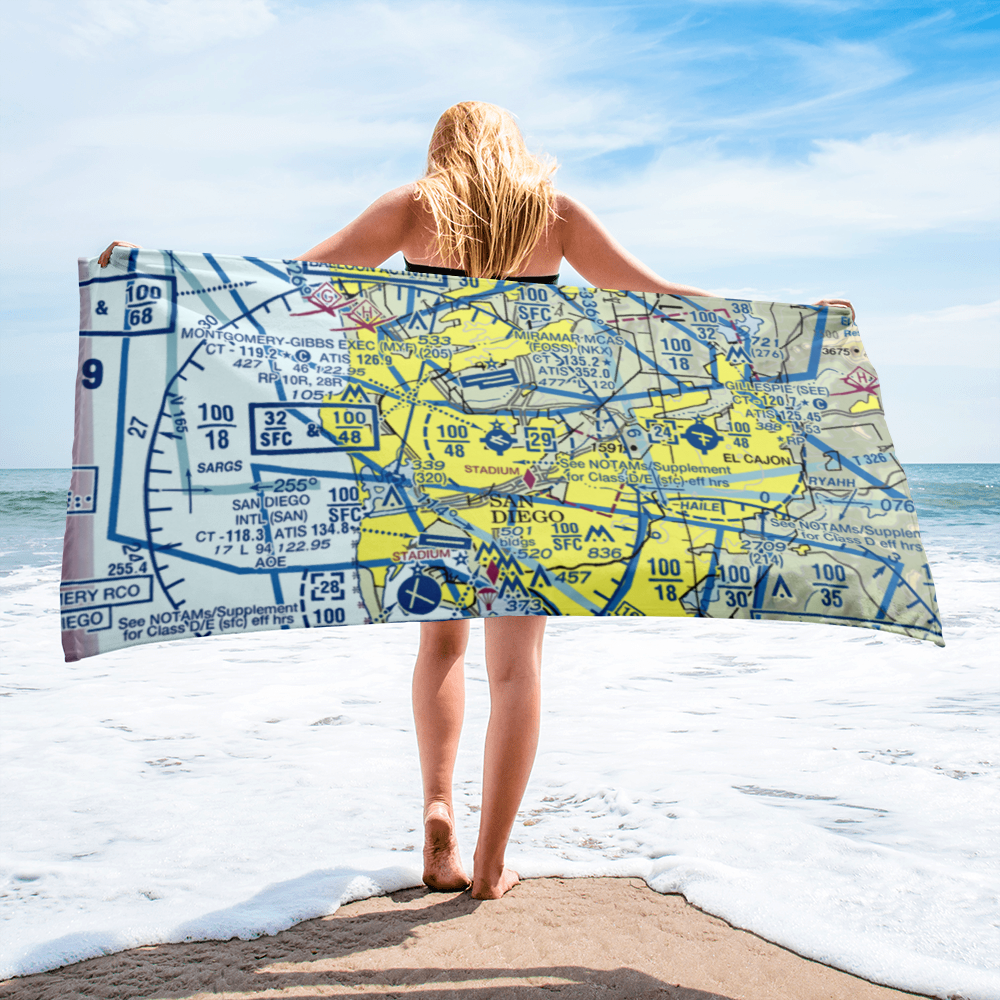 Montgomery-Gibbs Executive Airport (MYF) VFR Sectional Towel 