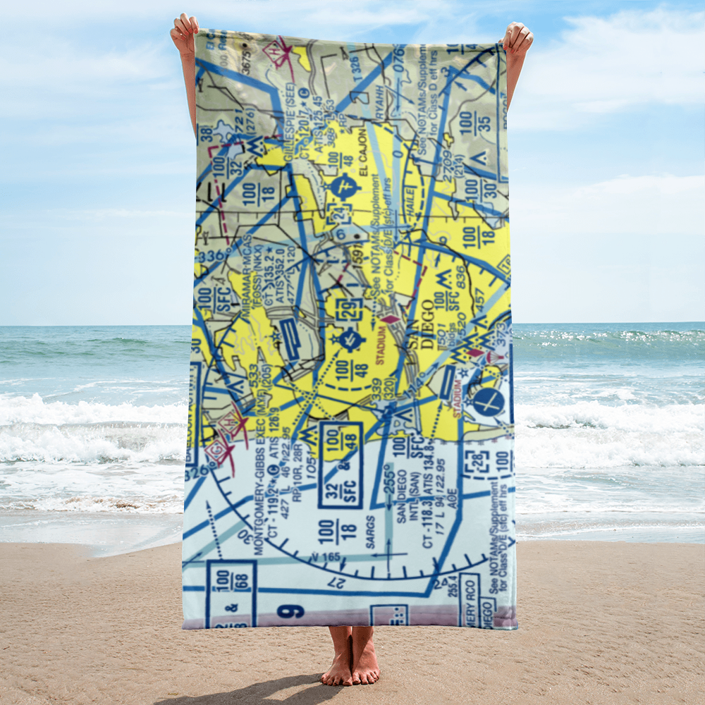 Montgomery-Gibbs Executive Airport (MYF) VFR Sectional Towel 