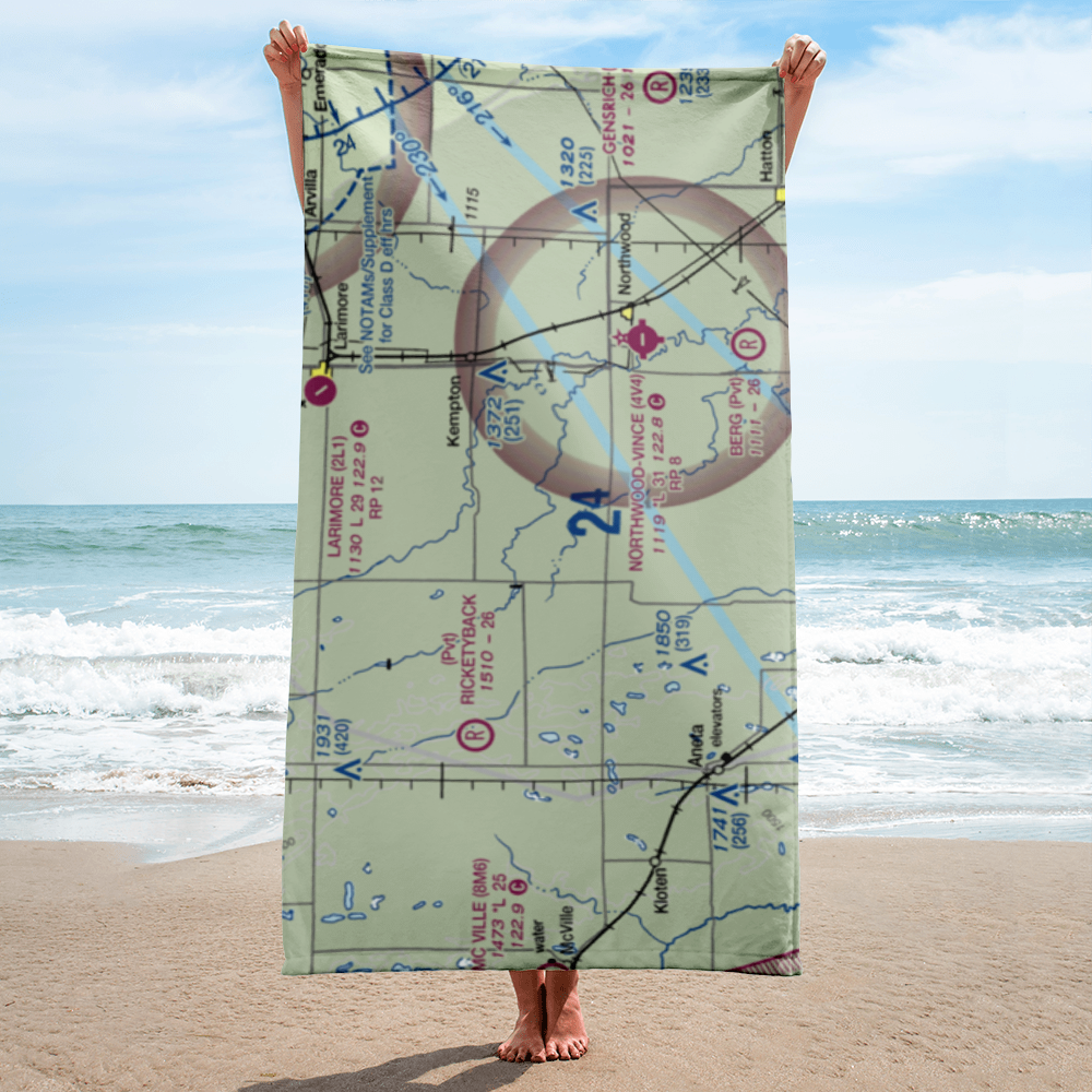 Morten Airport (62ND) VFR Sectional Towel 