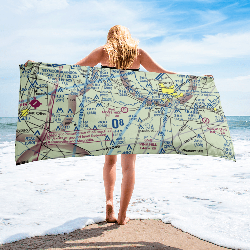 Moss Hill Airport (6NC9) VFR Sectional Towel 