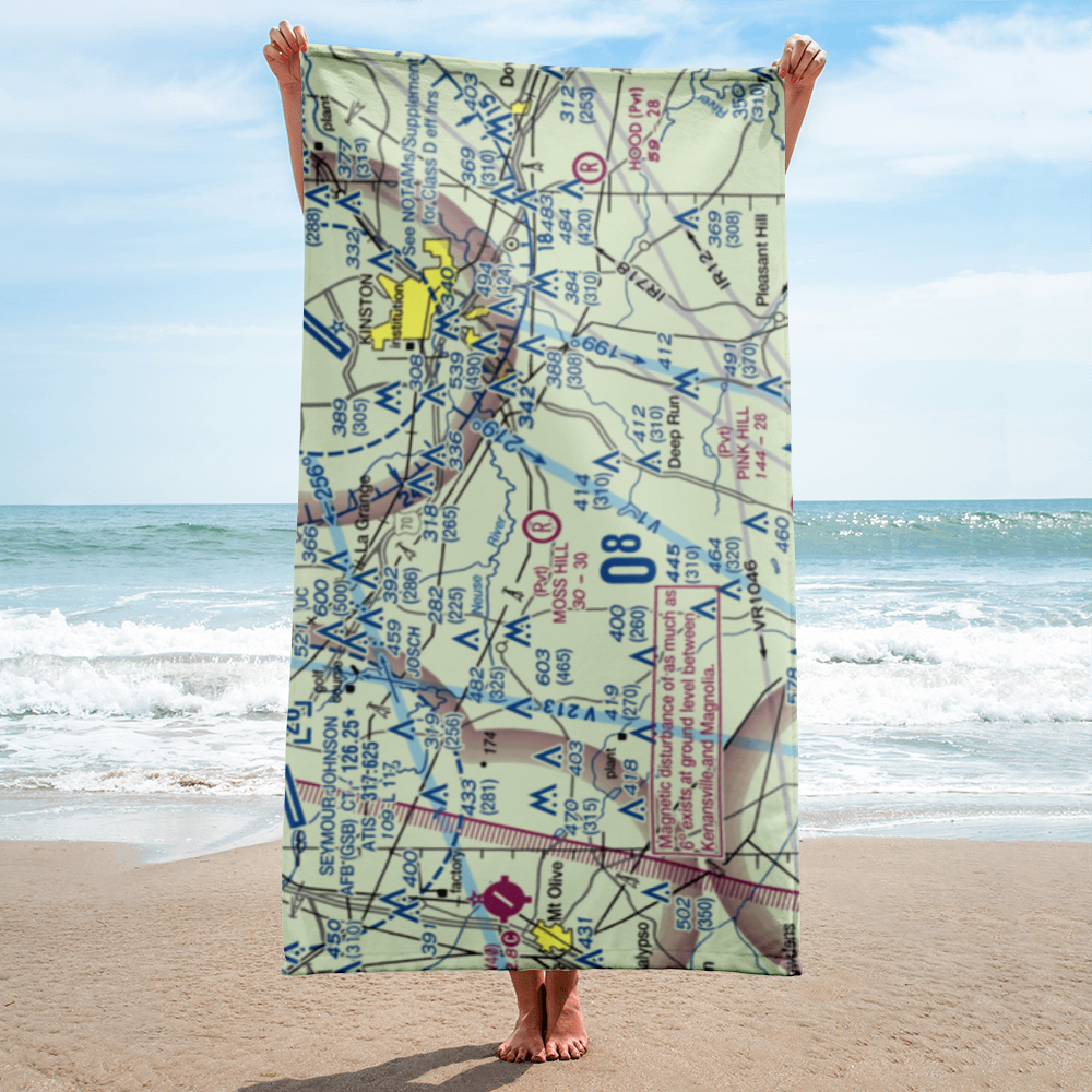 Moss Hill Airport (6NC9) VFR Sectional Towel 