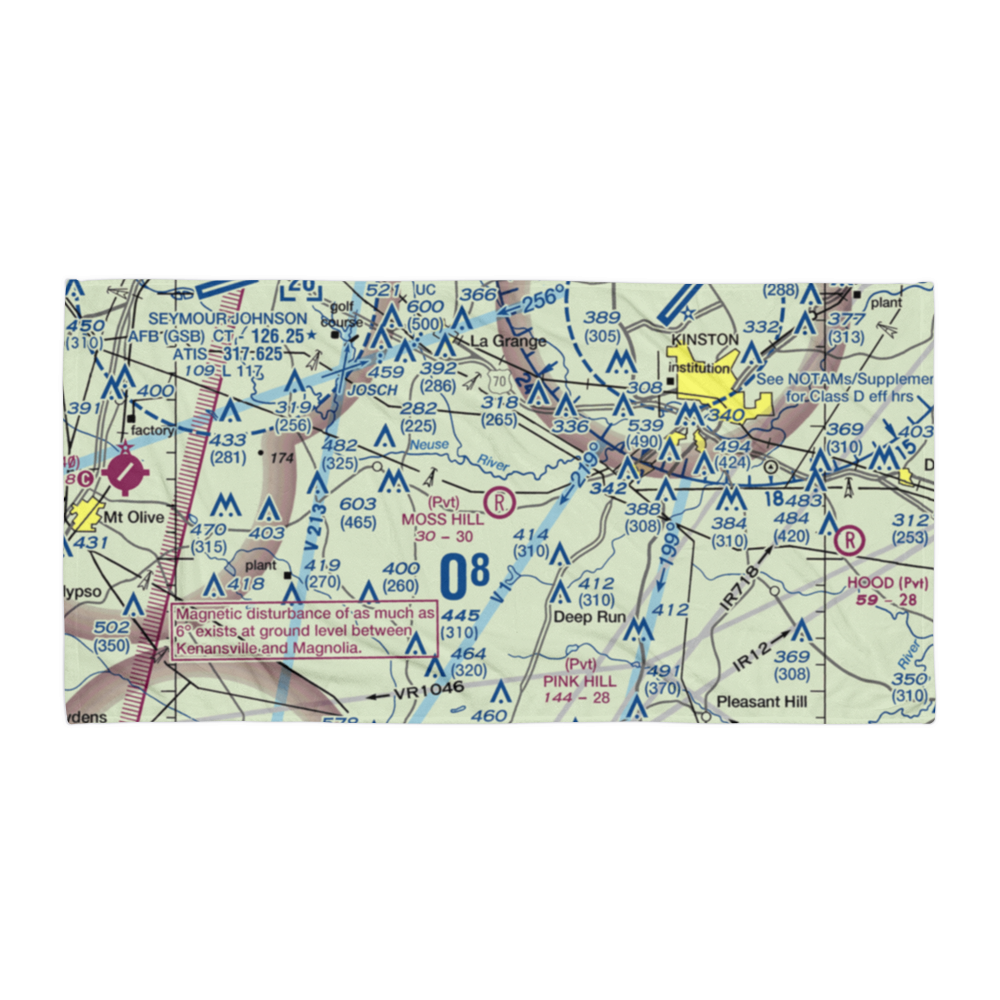 Moss Hill Airport (6NC9) VFR Sectional Towel 