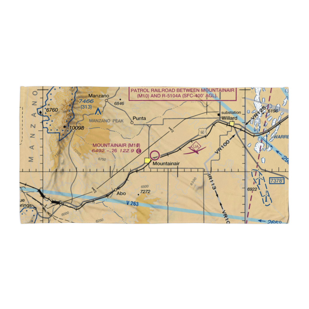 Mountainair Municipal Airport (M10) VFR Sectional Towel 