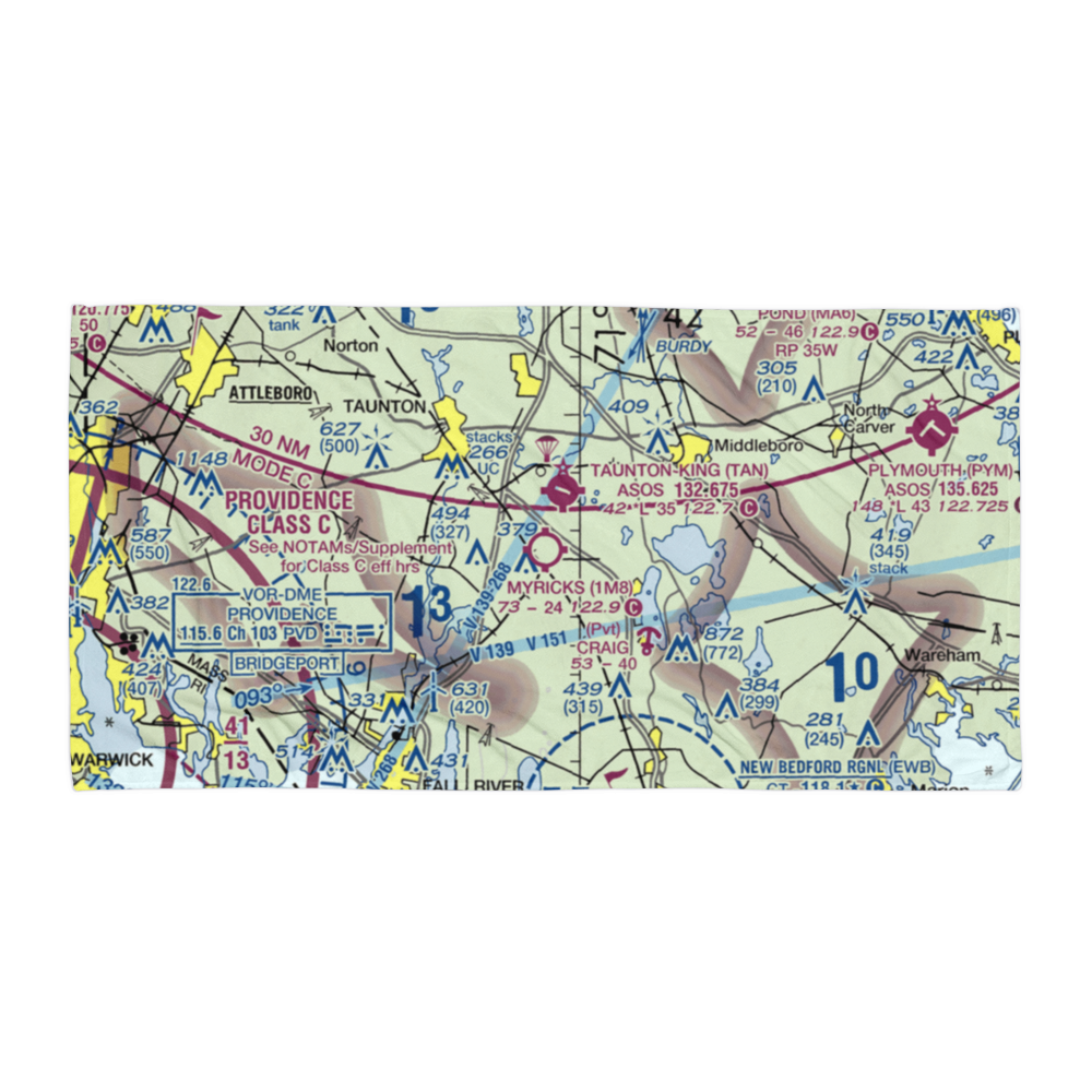 Myricks Airport (1M8) VFR Sectional Towel 