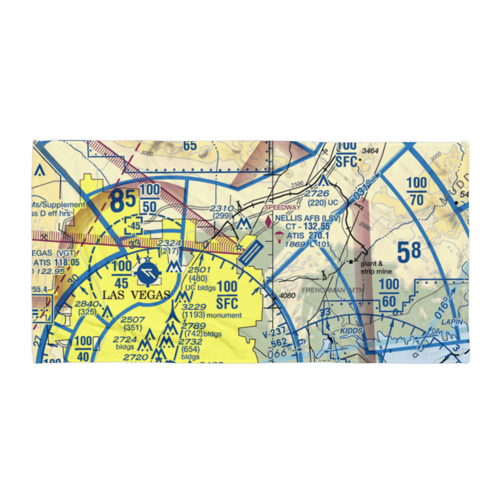 Nellis Air Force Base (LSV) VFR Sectional Towel 