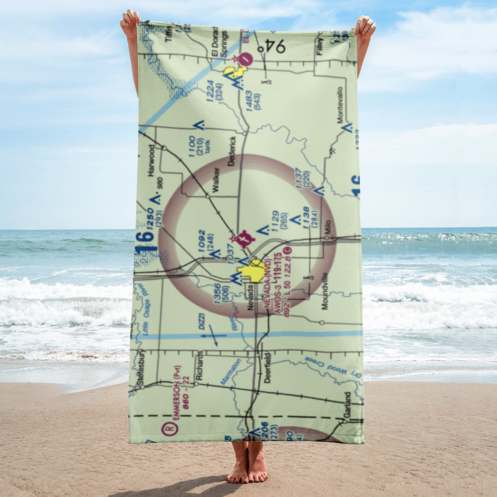 Nevada Municipal Airport (NVD) VFR Sectional Towel 