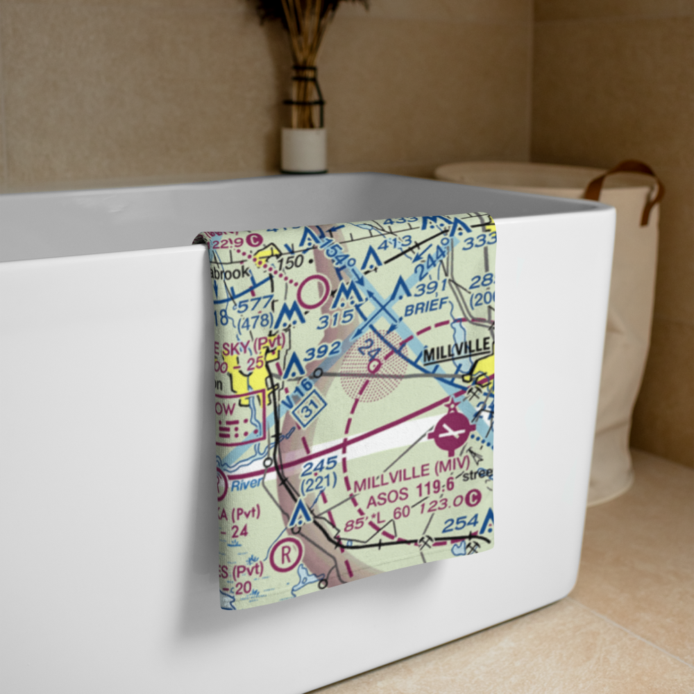 Newport Meadows Seaplane Base (NJ07) VFR Sectional Towel 