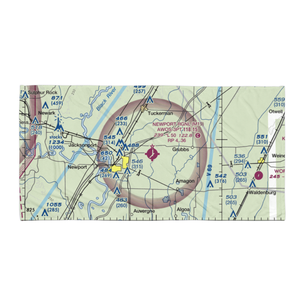 Newport Regional Airport (M19) VFR Sectional Towel 