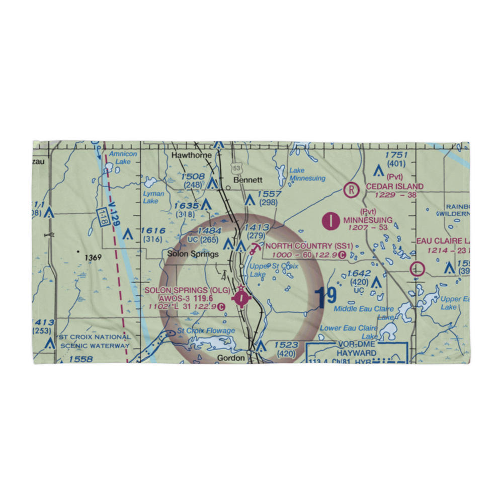 North Country Seaplane Base (SS1) VFR Sectional Towel 