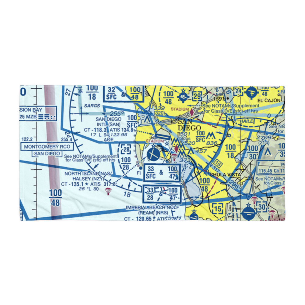 North Island Naval Air Station-Halsey Field (NZY) VFR Sectional Towel 