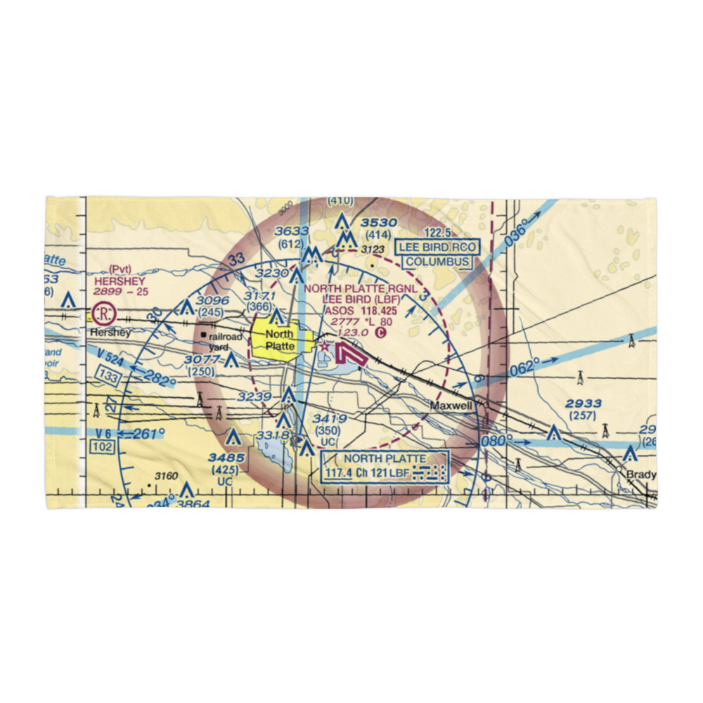 North Platte Regional Airport Lee Bird Field (LBF) VFR Sectional Towel 