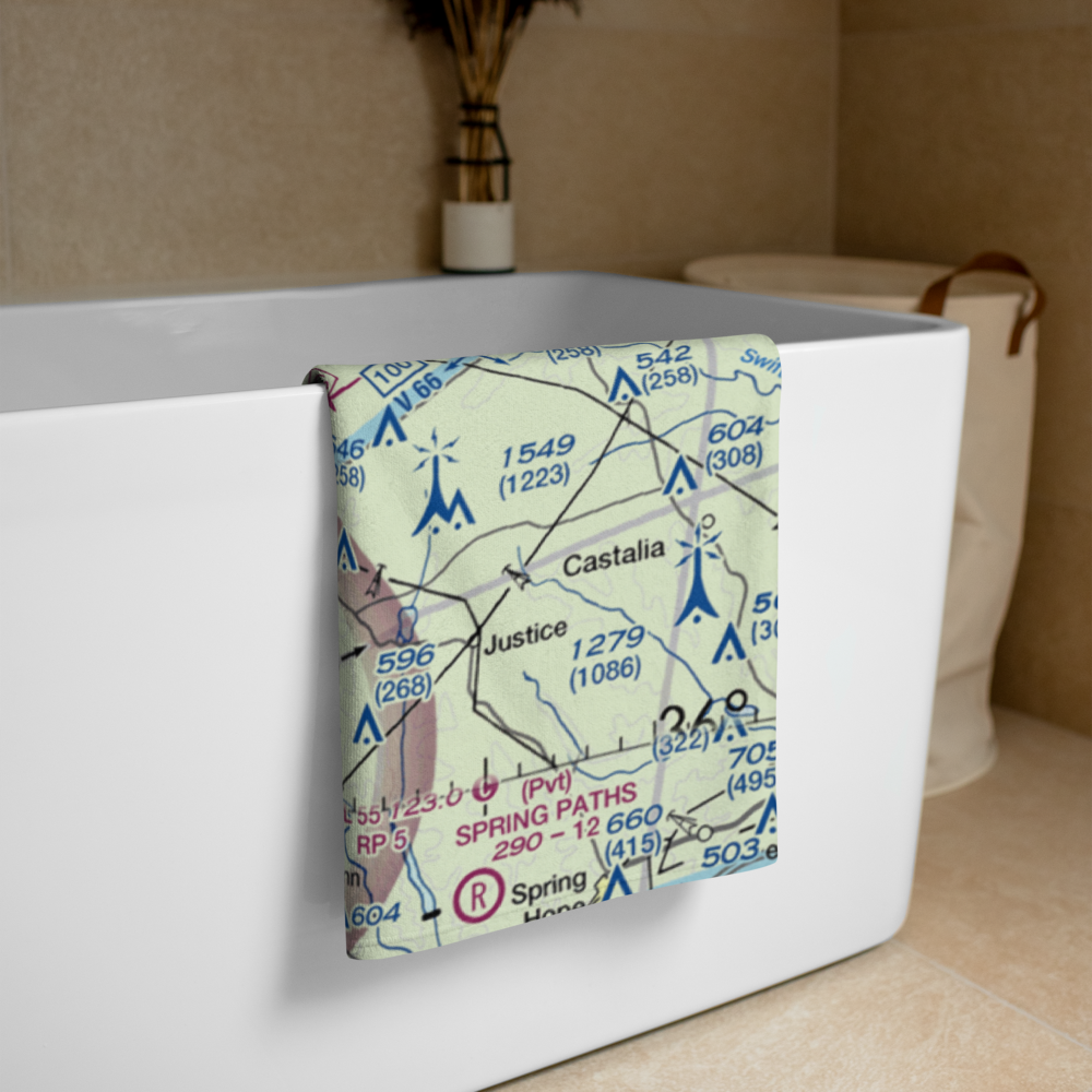 North Raleigh Airport (00NC) VFR Sectional Towel 