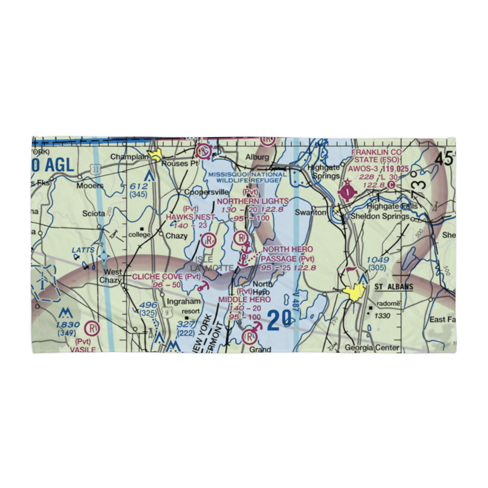 Northern Lights Airport (VT46) VFR Sectional Towel 