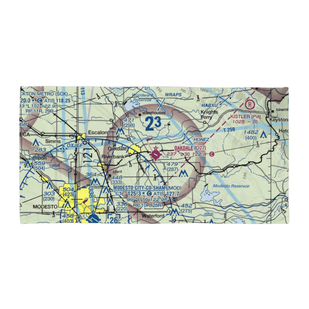 Oakdale Airport (O27) VFR Sectional Towel 