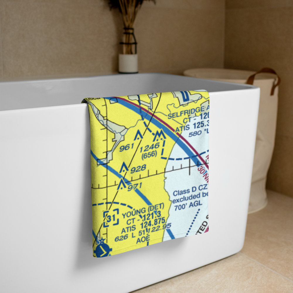 Oakland Troy Airport (VLL) VFR Sectional Towel 