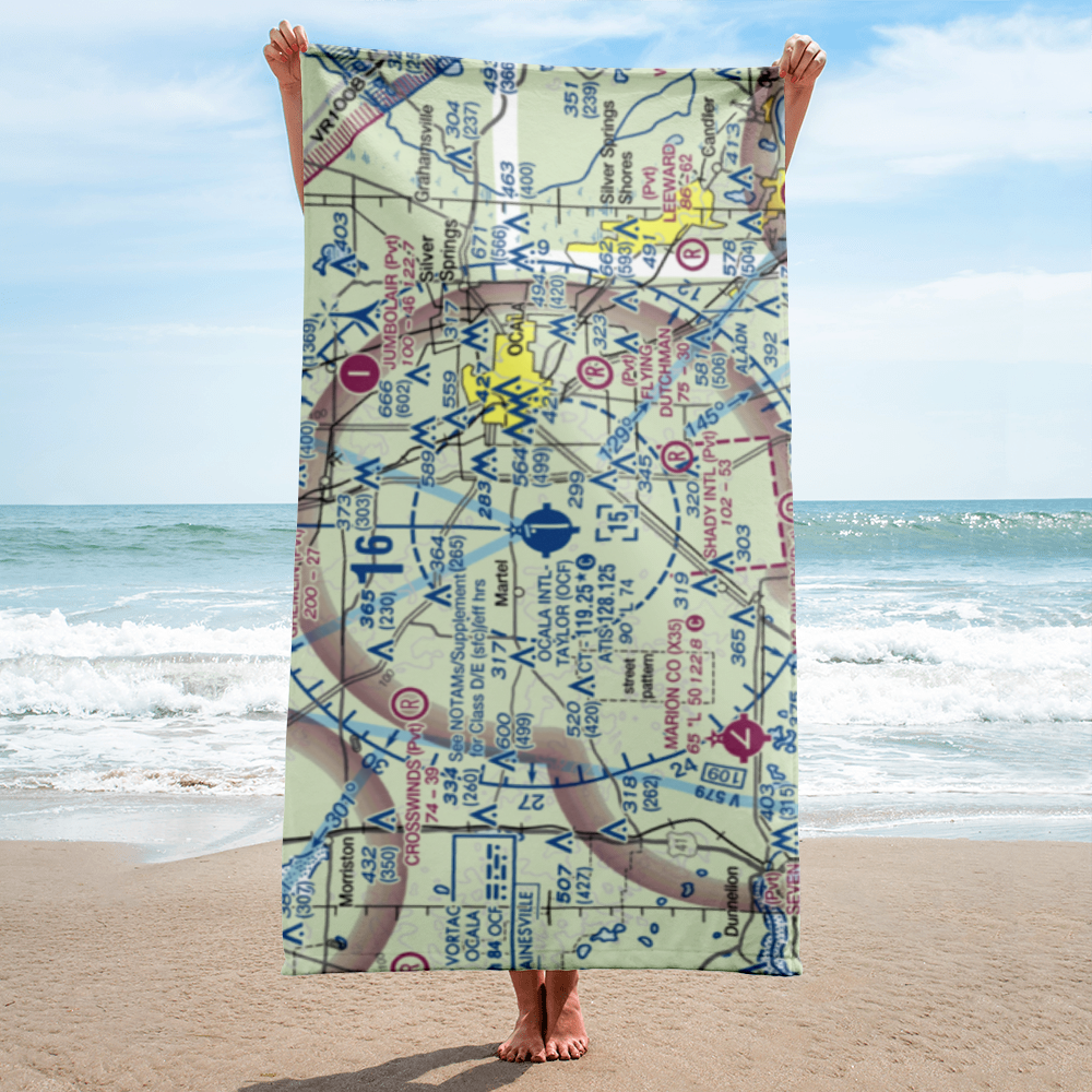 Ocala International Airport - Jim Taylor Field (OCF) VFR Sectional Towel 