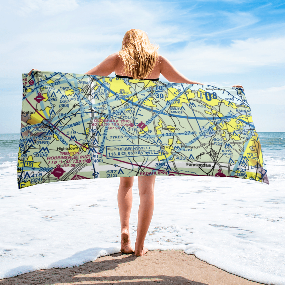 Old Bridge Airport (3N6) VFR Sectional Towel 