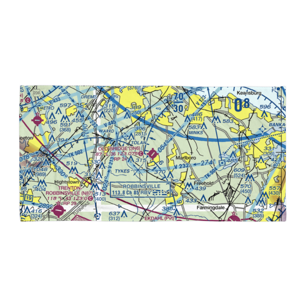 Old Bridge Airport (3N6) VFR Sectional Towel 