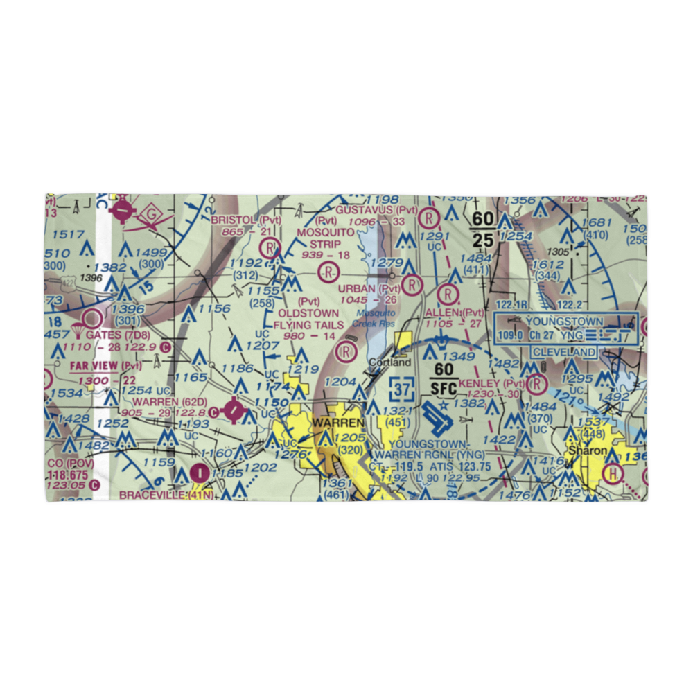 Oldstown Flying Tails Airport (81OH) VFR Sectional Towel 