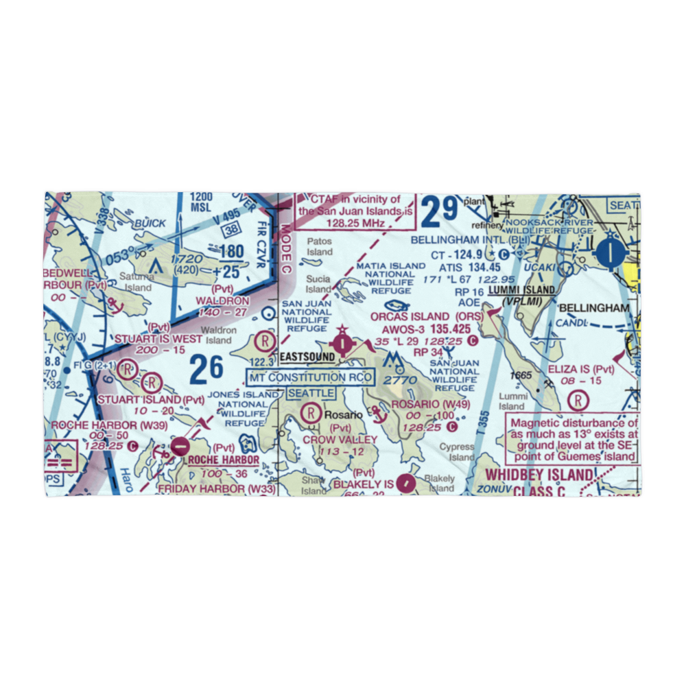 Orcas Island Airport (ORS) VFR Sectional Towel 